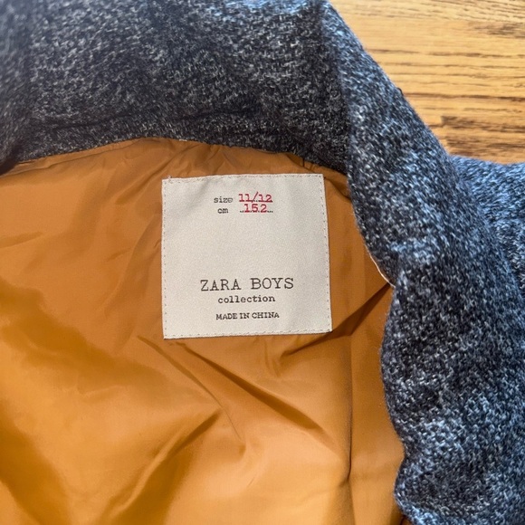 Zara Boys' Gray Puffer Jacket Outerwear, Size 11/12 - Picture 7 of 12